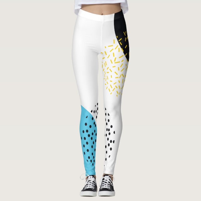 Legging Arte geométrica moderna, simples, divertida, estil (Frente)