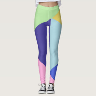 Legging arte geométrica multicoloração