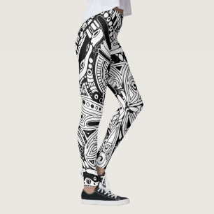 Legging Arte Geométrica Preto e Branco 15