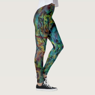 Legging Arte louca Scribbled, espirrada colorido