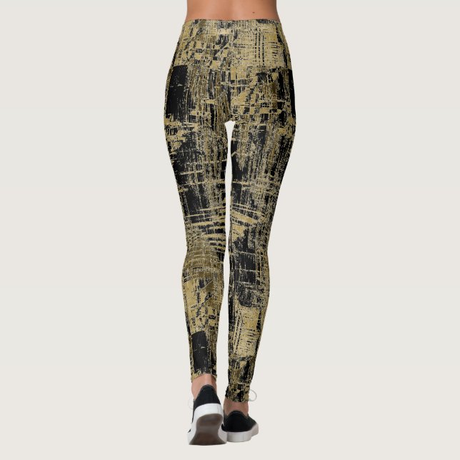 Legging Arte Moderna Preta e Dourada (Verso)