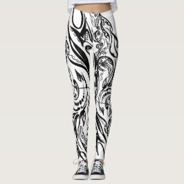 Legging Arte Monocromático Inspirado na Natureza