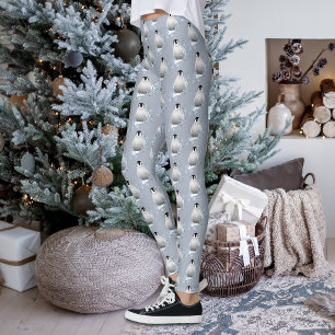 Legging Arte Nova de Pinguim de Inverno Caprichoso Flocos 