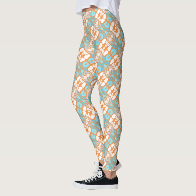 Legging Arte Oriental Azul Turquoise Amarela (Esquerda)