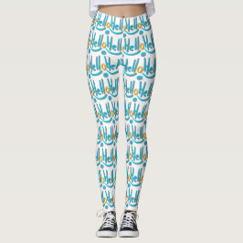 Legging Arte Padrão de Abstrato de Reprodução