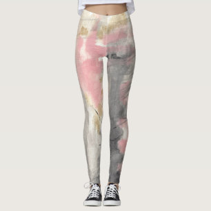 Legging Arte pintada Dourada rosa abstrato