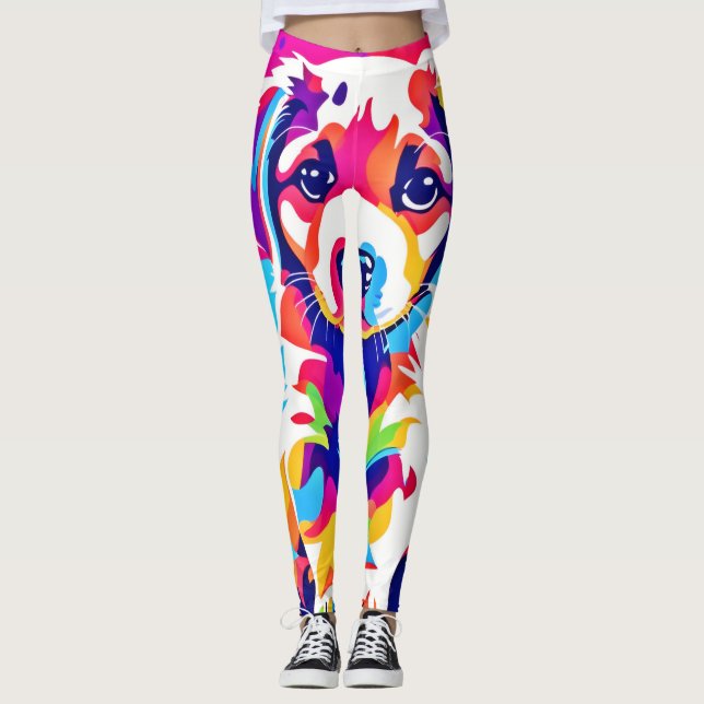 Legging Arte "Puppy" vibrante (Frente)