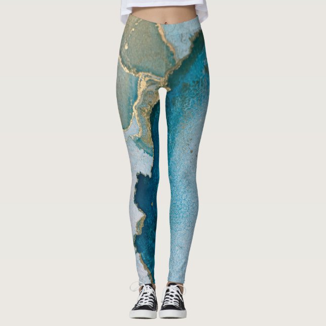 Legging Arte rica em álcool abstrato (Frente)