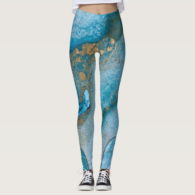 Legging Arte rica em álcool abstrato (Frente)