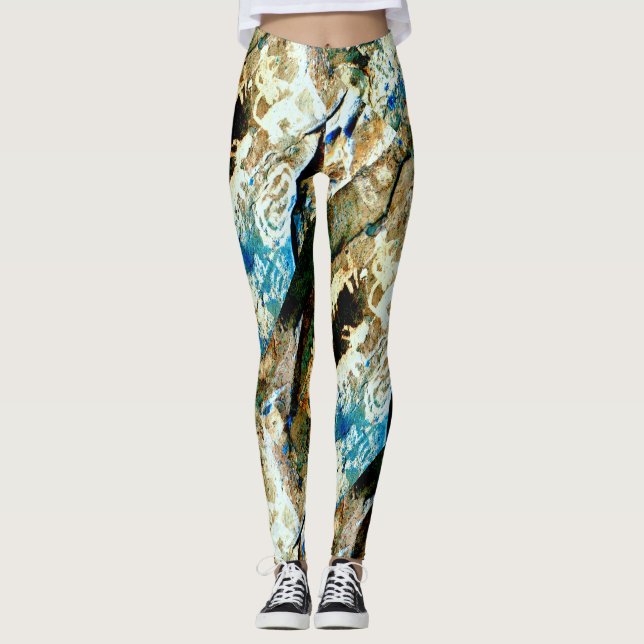 Legging Arte rock abstrato sudoeste (Frente)