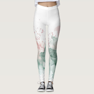 Legging Arte Splash Rosa Pastel e Verde Sage