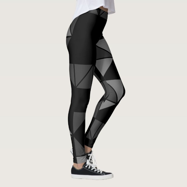 Legging Arte Triangular Negra e Branca (Direita)
