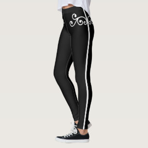 Legging Arte vetorial de espiral branca sobre leggens pret