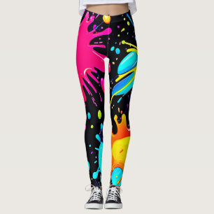 Legging Arte Vibrante de Salpicos de Tinta Explode