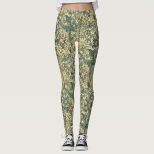 Legging Arte Vintage de Walter Crane de Arara e Fruta Cítr