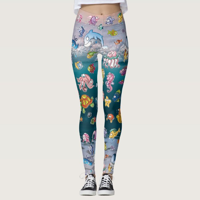 Legging Artes de Criaturas Marinhas  (Frente)