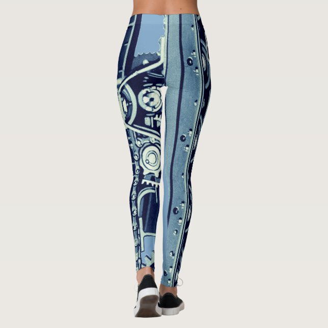 Legging Artes mecânicas Máquinas Industriais Lagartas (Verso)