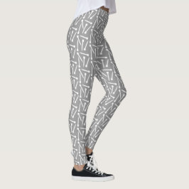 Legging Artesanatos de tricô Branco + Cinzas