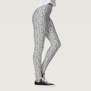 Legging Artesanatos de tricô Branco + Cinzas