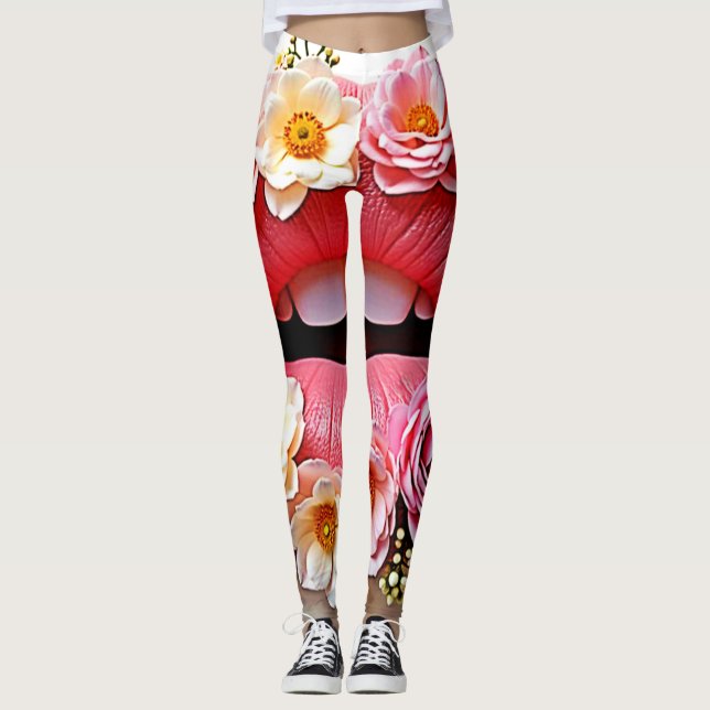 Legging Artesania de Lábios Florais (Frente)