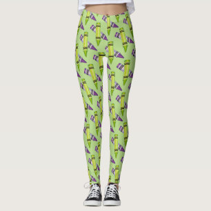 Legging Artista da Arte Purple Green Crayon Crayons