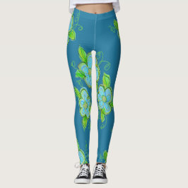 Legging Artsy Blue e Green Floral
