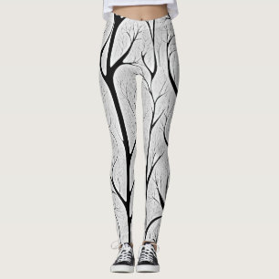 Legging Árvore da vida preto e branco