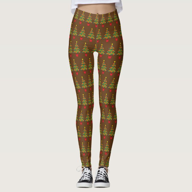 Legging Árvore de Natal de basquetebol (Frente)