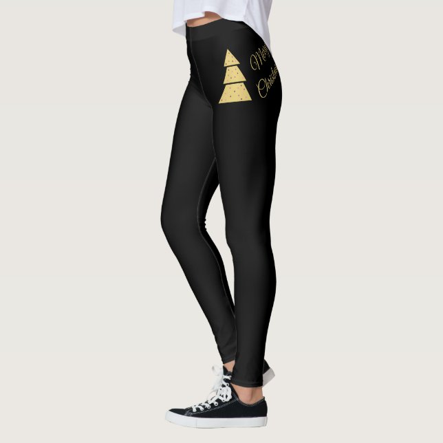 Legging Árvore de Natal Dourada  (Esquerda)