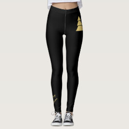 Legging Árvore de Natal Dourada