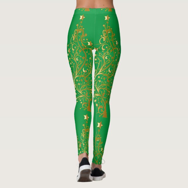 Legging Árvore de Natal Dourada do rico Thunder_Cove (Verso)