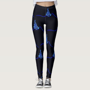 Legging Árvore de Natal estilizada e brilhante da Slippery