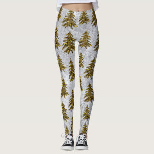Legging Árvore de Natal Sparkly no papel abstrato