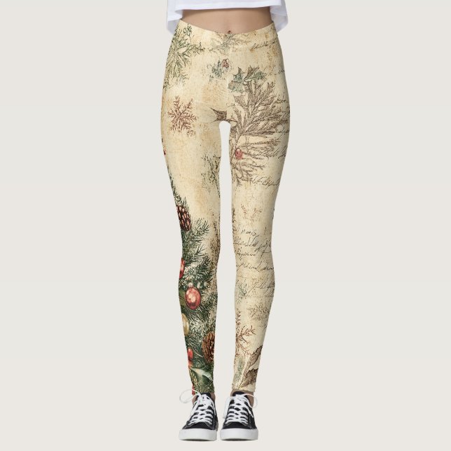 Legging Árvore de Natal Vintage & Enfeite (3) (Frente)