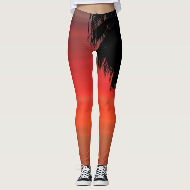 Legging Árvore de Palma VERMELHA (Frente)