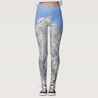 Legging Árvore e ramificação da Frost de inverno clássica