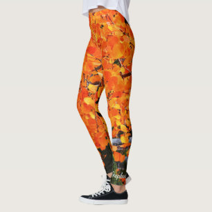 Legging Árvore laranja com nome personalizado