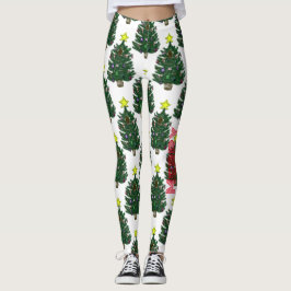 Legging Árvore Pintada de Natal Feliz