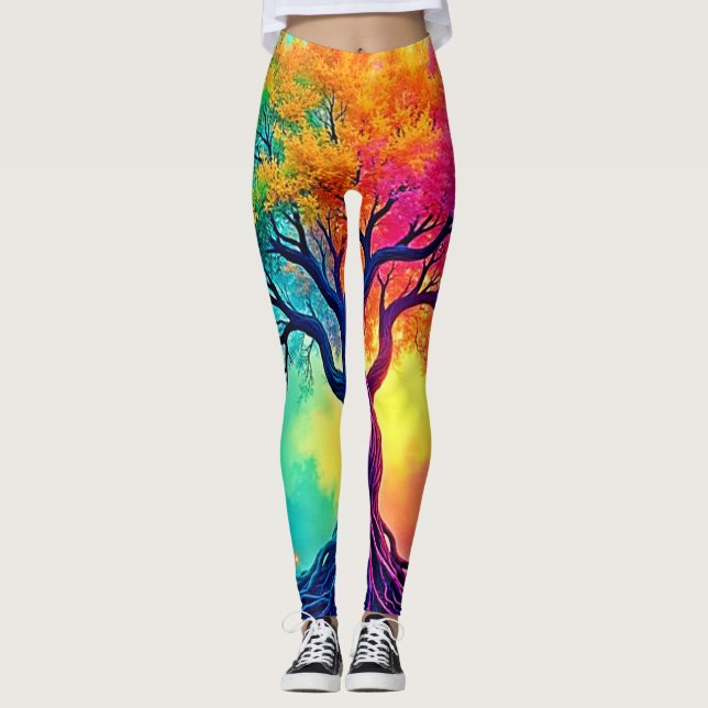 Legging Árvore Vibrante da Vida: Raízes da Esperança (Frente)