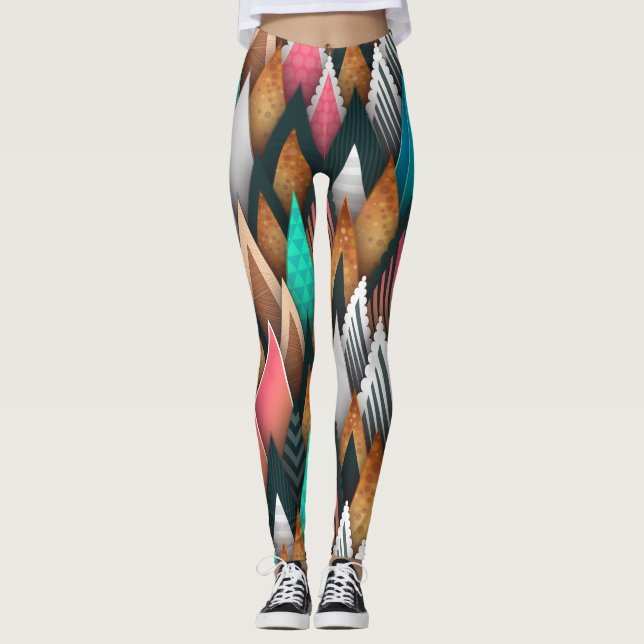 Legging Árvores coloridas assimétricas (Frente)