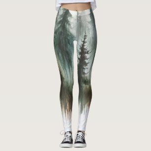 Legging Árvores de Aquarela Deserto Rústico