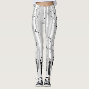 Legging Árvores de Birch Vintage Fundo Horizontal