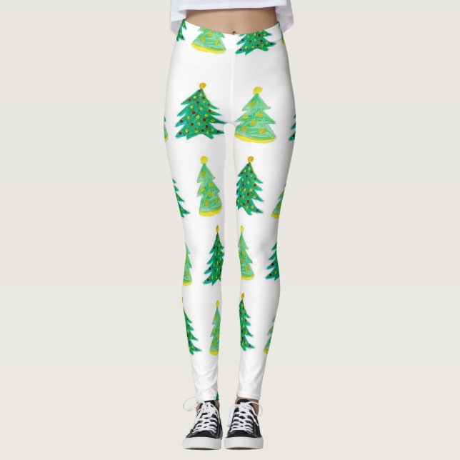 Legging Árvores de Natal Evergreen (Frente)
