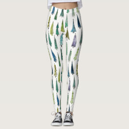 Legging Árvores Evergreen Feriadas de inverno