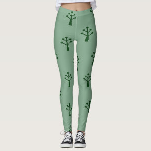 Legging Árvores Minimalistas Verdes