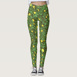 Legging Árvores Ricas de Jardim da Fruta Verde