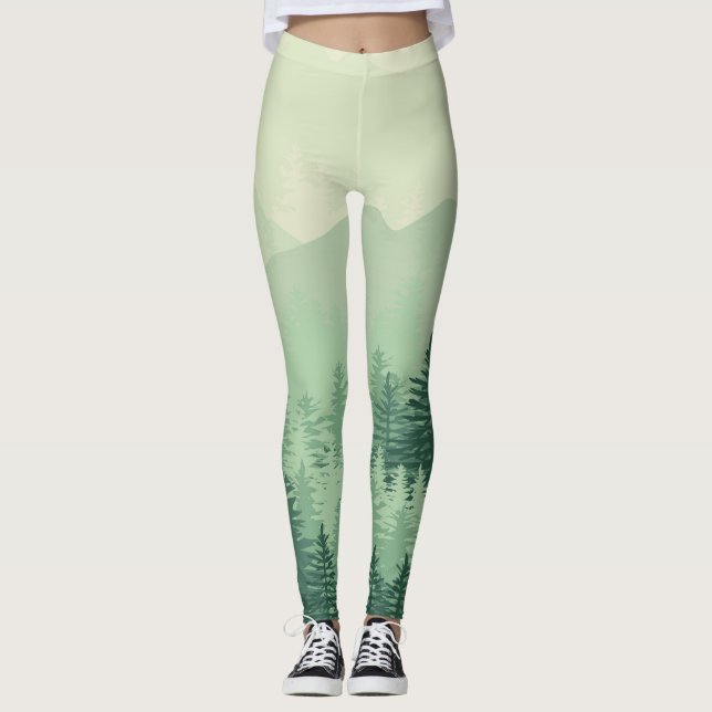 Legging As caneleiras chiques das mulheres verdes modernas (Frente)