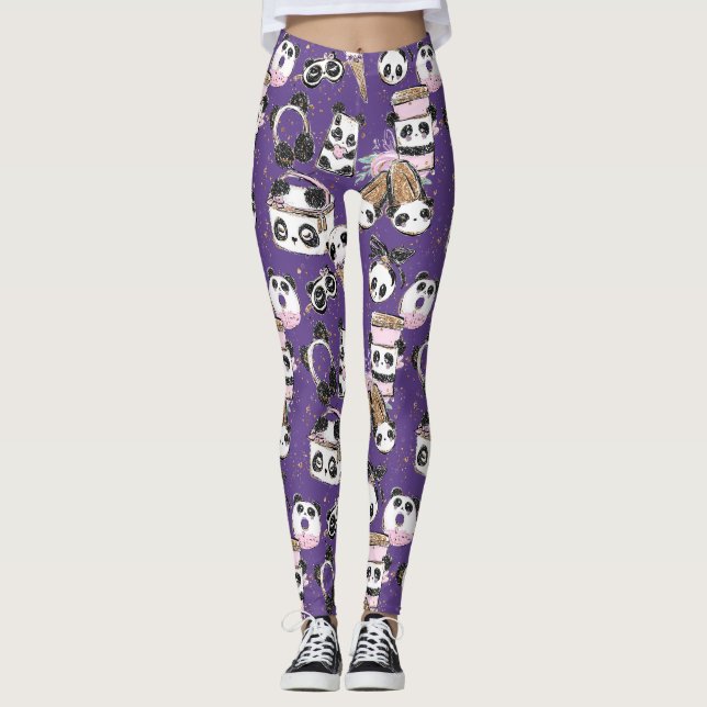 Legging As caneleiras das divas da panda e as cuecas roxas (Frente)
