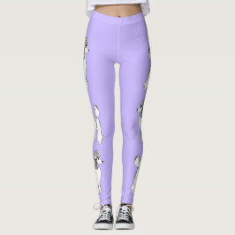 Legging As caneleiras das mulheres brancas do Lilac das
