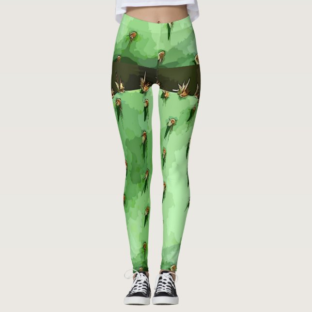 Legging As caneleiras das mulheres da pera espinhosa (Frente)